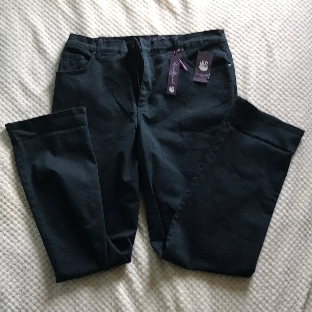 GLORIA VANDERBILT Amanda Size 14 average deep forest green jeans classic fit NEW